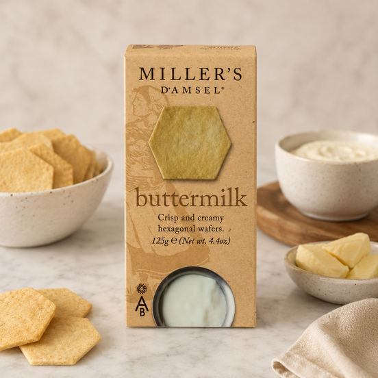 Miller's Damsel Buttermilk Hexagonal Wafers 125G