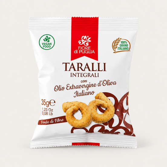Fiore di Puglia Whole Wheat Taralli with Extra Virgin Olive Oil (35g)
