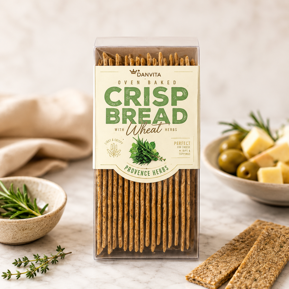 Danvita Crisp Long Crackers With Herbs 130G