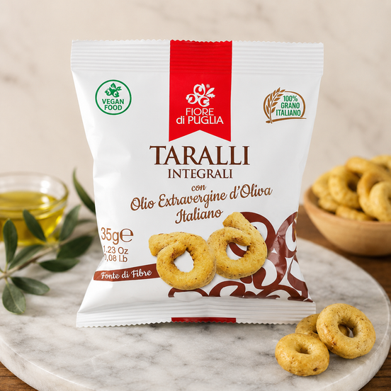 Fiore di Puglia Whole Wheat Taralli with Extra Virgin Olive Oil (35g)